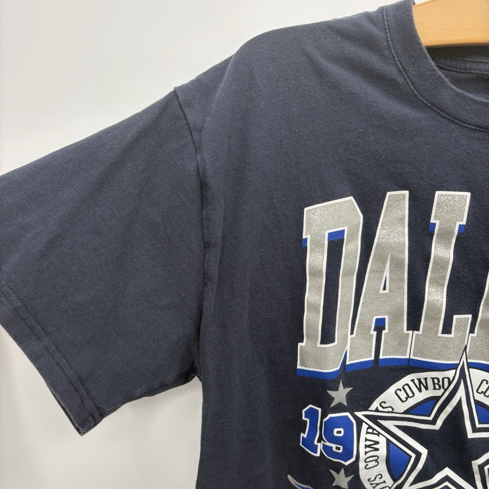 Vintage Glitter Dallas Cowboys Shirt Mens Medium Blue 90s Football NFL USA - Picture 3 of 5
